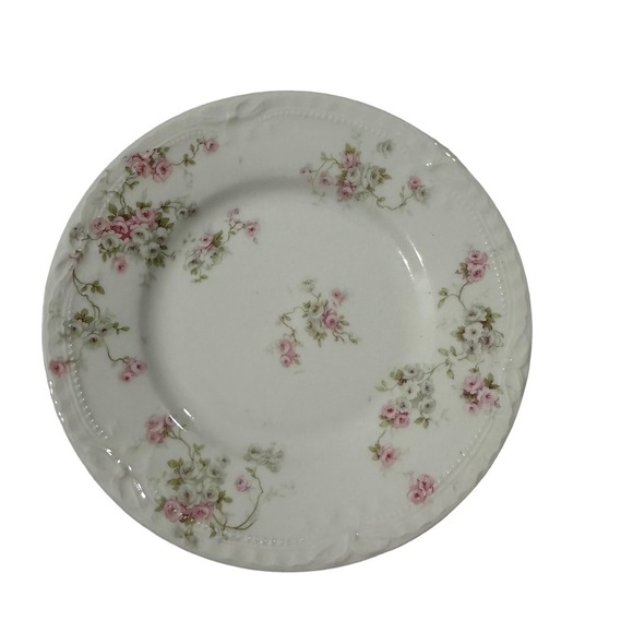 Antique Theodore Haviland Limoges Set of 3 Salad Plates Floral & Embossed Rims - Picture 3 of 9